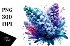 Watercolor Hyacinth Clipart | Sublimation Product Image 1