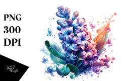 Watercolor Shiny Hyacinth Clipart | Sublimation Product Image 3