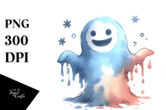 Funny Phantom in Watercolor Style PNG Product Image 1