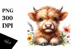Cute Highland Cow Baby | Sublimation | Clipart Product Image 3