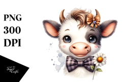 Funny Cow with Bow and Tie PNG Product Image 1