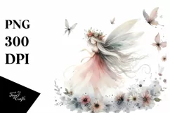 Washed Watercolor Whimsical Fairy, Transparent PNG Product Image 1