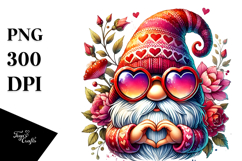 Colorful Valentines Gnome, Transparent PNG Product Image 1