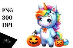 Cute Baby Unicorn Halloween PNG Product Image 1