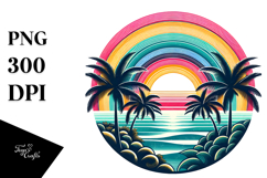 Retro Tropical Sunset PNG Product Image 1
