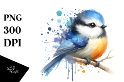 Colorful Bird with Splashes, Artistic PNG Product Image 1