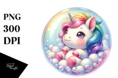 Baby Unicorn in Bubble | Sublimation Clipart Product Image 3