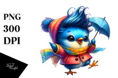 Cute Baby Bird Drawing, Vibrant PNG Product Image 1