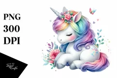 Colorful Baby Unicorn PNG Product Image 3
