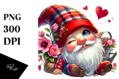 Whimsical Valentine Gnome, High-Res PNG Product Image 1