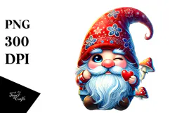 Whimsical Valentine Gnome, High-Res PNG Product Image 1