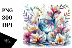 Abstract Watercolor with Large Freesia Product Image 1