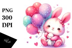 Vibrant Pink-ish Cute Rabbit Clipart Product Image 1