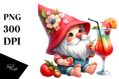 Whimsical Gnome Cocktail Summer PNG Product Image 1