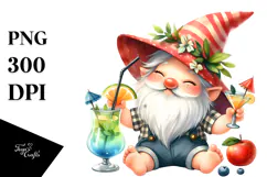 Whimsical Gnome in Summer Clothes, PNG Product Image 1