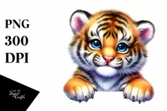 Colorful Baby Tiger | Sublimation | Clipart Product Image 1