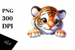 Colorful Baby Tiger | Sublimation | Clipart Product Image 1