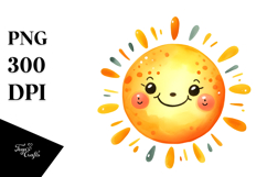 Whimsical Smiling Sun PNG Product Image 1