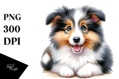 Cute Collie Baby Cartoon Product Image 1