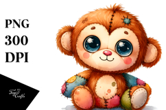Colorful Plush Monkey Sitting Clipart Product Image 1