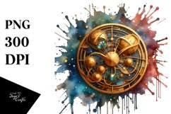 Abstract Wooden Stained Cosmos | Clipart Product Image 1