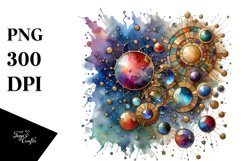 Abstract Wooden Stained Cosmos | Clipart Product Image 1