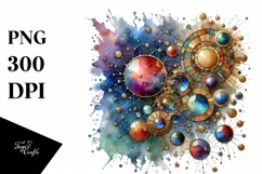 Abstract Wooden Stained Cosmos | Clipart Product Image 1