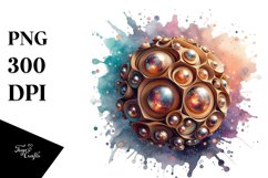 Abstract Wooden Stained Cosmos | Clipart Product Image 3