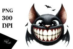 Funny Halloween Bat with Big Teeth PNG Product Image 1