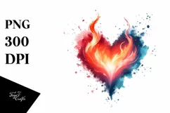 Heart made of Fire and Ice, PNG Product Image 1