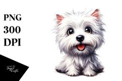 Cute Crazy West Highland White Terrier Sitting Watercolor Product Image 3