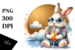 Cute Rabbit in Hipster Beachwear, Transparent PNG Product Image 1