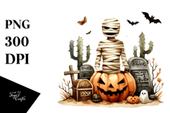 Funny Mummy&#039;s Tomb Haloween Clipart PNG Product Image 1