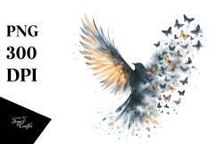 Bird made of Butterfly Silhouettes, High-Res PNG Product Image 1