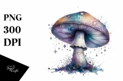 Detailed Mystical Celestial Mushroom, PNG Product Image 1