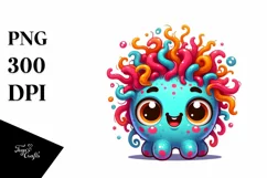 Colorful Cartoon Baby Octopus | Sublimation | Clipart Product Image 3