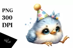 Baby Bird with Party Hat PNG Product Image 3