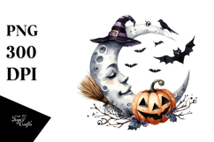 Funny Halloween Moon PNG Product Image 1
