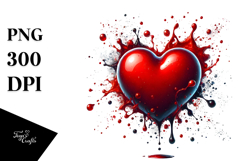 Red Glossy Heart Digital Painting Product Image 1