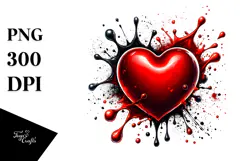 Red Glossy Heart Digital Painting Product Image 1
