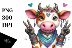 Funny Cute Cow Smiling | Sublimation Clipart Product Image 1