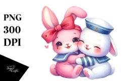 baby Rabbit Cuddling Sailor Product Image 1