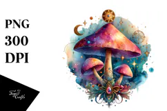 Magical Celestial Mushroom Tarot PNG Product Image 1