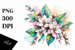 Colorful Wooden Stained Jasmine | Sublimation | Clipart Product Image 1