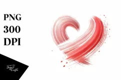 Heart Paintbrush Style, Transparent PNG Product Image 1