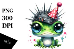 Cute Baby Frog with Big Eyes PNG Product Image 1