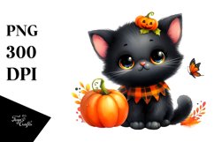 Simple Baby Black Cat Sublimation Clipart Product Image 3