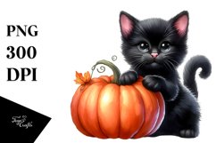Simple Baby Black Cat Sublimation Clipart Product Image 1