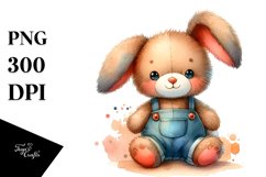 Colorful Plush Bunny Watercolor Sticker Product Image 3