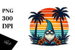 Retro Tropical Gnome Sunset | Sublimation | Clipart Product Image 3